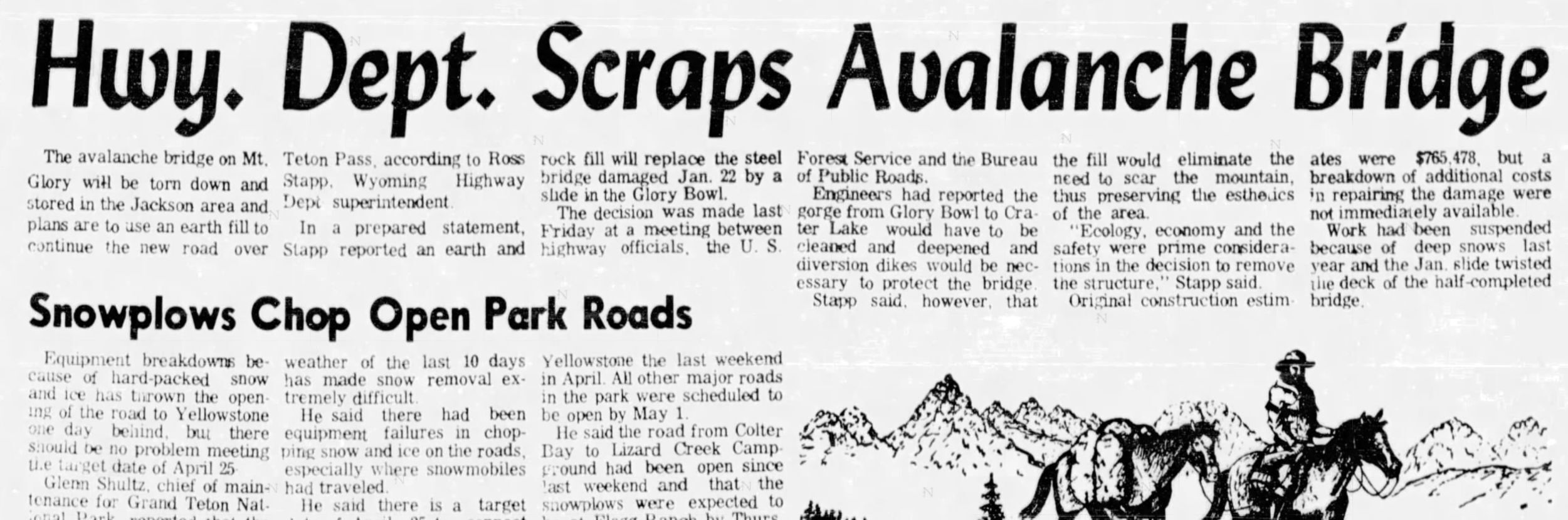 Highway Department scraps avalanche bridge